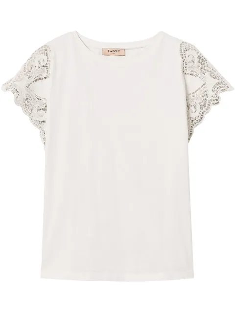 TWINSET lace-sleeve T-shirt Pink 251TP2290