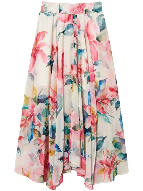 TWINSET floral-print skirt White 251LB2ZFF