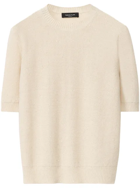 Fabiana Filippi sequin-embellished T-shirt Neutrals MAD265F490D273