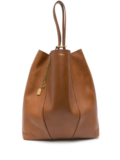 Chloé large Spin tote bag Brown CHC25SS810N84