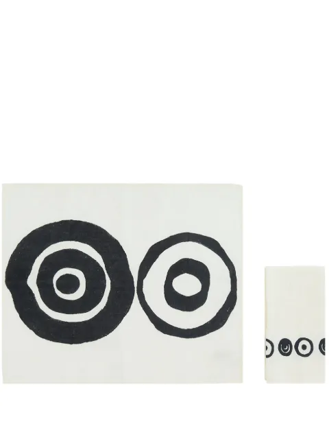 10 CORSO COMO Circles-print linen placemat and napkin set White CCHLT001T002