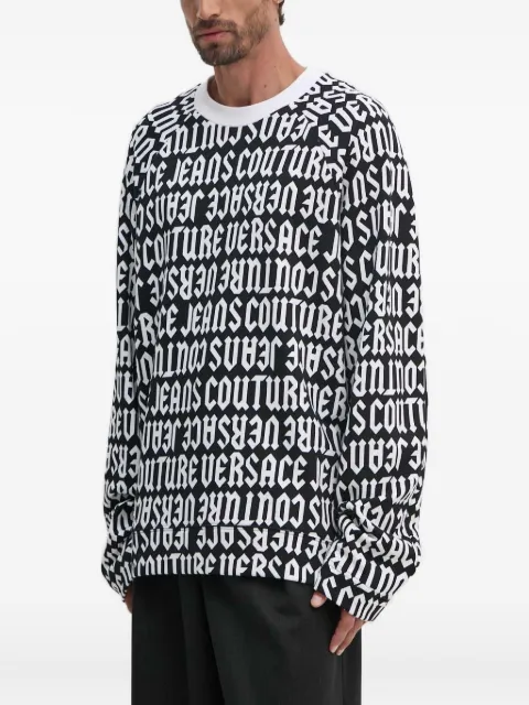 Versace Jeans Couture logo-print sweatshirt Black 77GAI316FS157