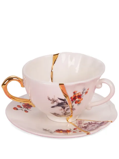 Seletti Kintsugi tea cup and saucer set Neutrals 09647