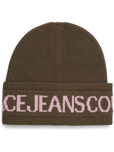 Versace Jeans Couture intarsia-logo beanie Brown 77HAZK40ZG020