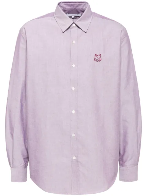 Maison Kitsuné Fox Head-embroidered shirt Purple MM00405WC5012