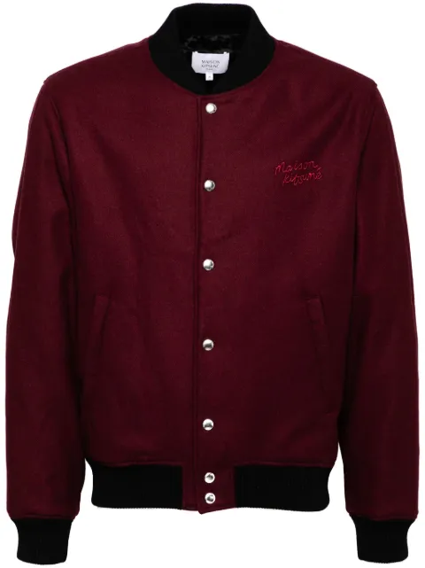 Maison Kitsuné logo-embroidered bomber jacket Red MM02108WT0032P677