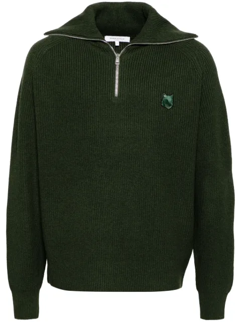 Maison Kitsuné zip-collar jumper Green LM00807KT1093P391