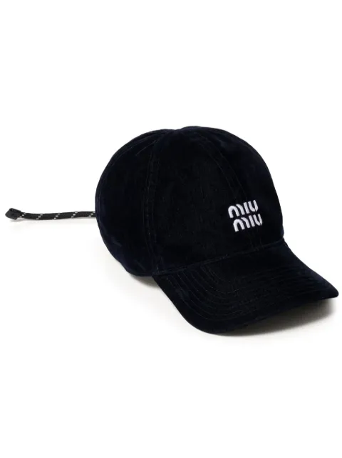 Miu Miu velvet baseball cap Blue 5HC3692CUA