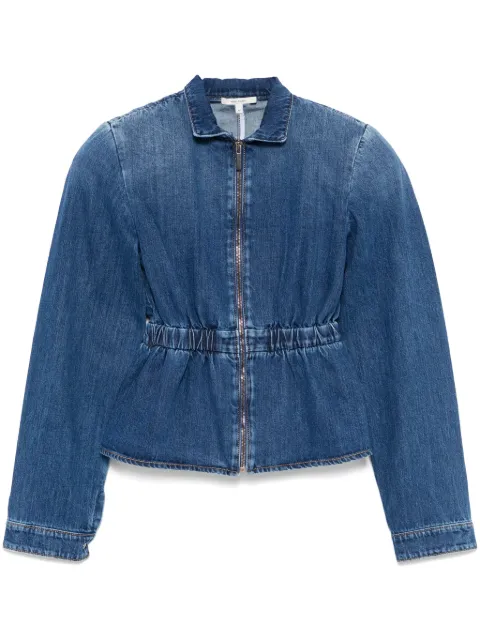 Nensi Dojaka gathered-waist denim jacket Blue NDSS25DEN023