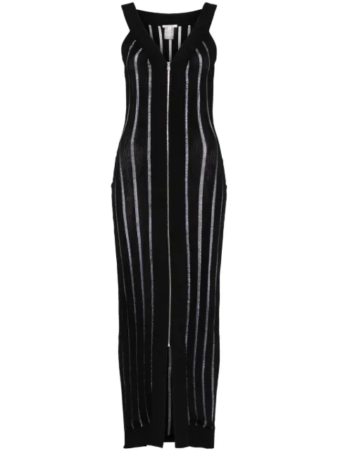 Nensi Dojaka ribbed-knit maxi dress Black NDSS25KT077