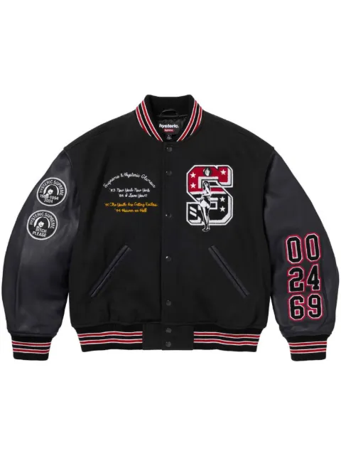 Supreme Hysteric Glamour "Black" varsity jacket Black SU807