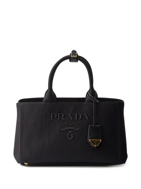 Prada Jardinière large cotton canvas handbag Black 1BG554V8OM2CYA