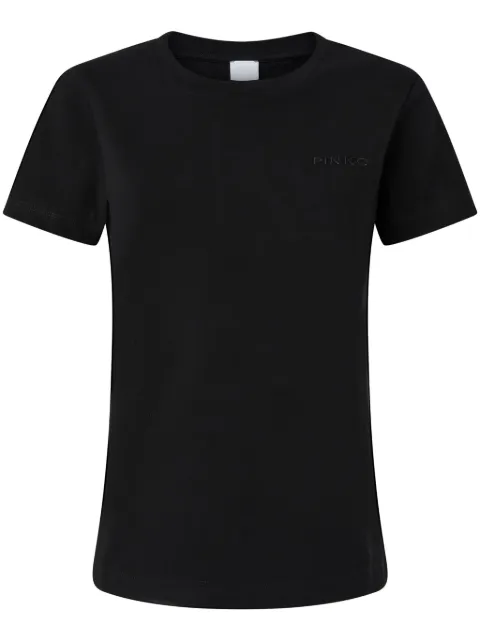 PINKO logo-embroidered T-shirt Black 101752A2HN