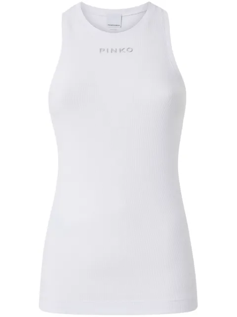 PINKO logo-lettering tank top White 100822A2C1