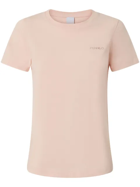 PINKO logo-embroidered T-shirt Pink 101752A2HN