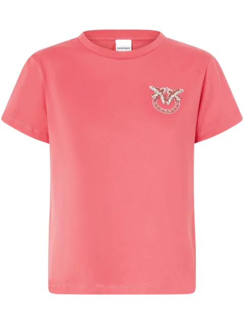 PINKO Love Birds-embroidery T-shirt Pink 103320A2G7