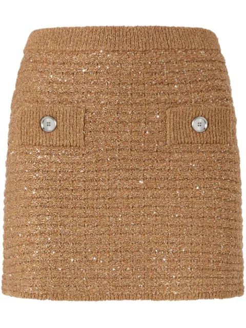 PINKO sequin-embellished mini skirt Neutrals 104730A2FE