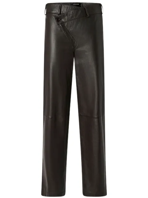 PINKO leather slim-fit trousers Brown 105091A2JN