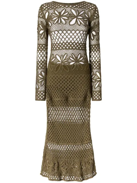 PINKO tricot maxi dress Green 104731A2FF