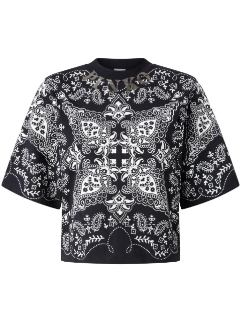 PINKO paisley print T-shirt Black 104604A2CY