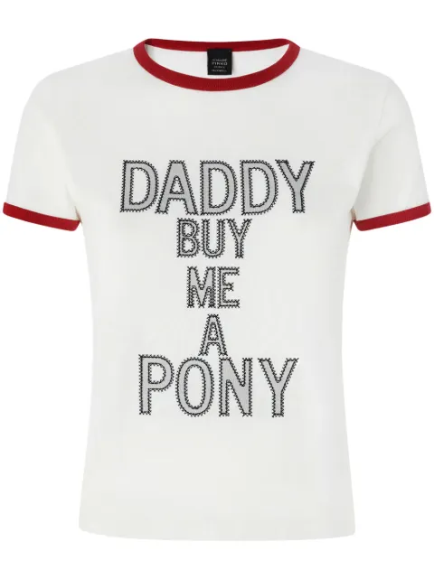 PINKO slogan-print T-shirt White 105136A2KW