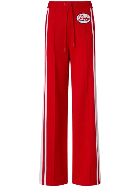 PINKO logo-appliqué track shorts Red 105272A2MD