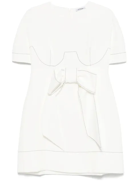 Parlor contrast-stitching mini dress Neutrals 2025FF12