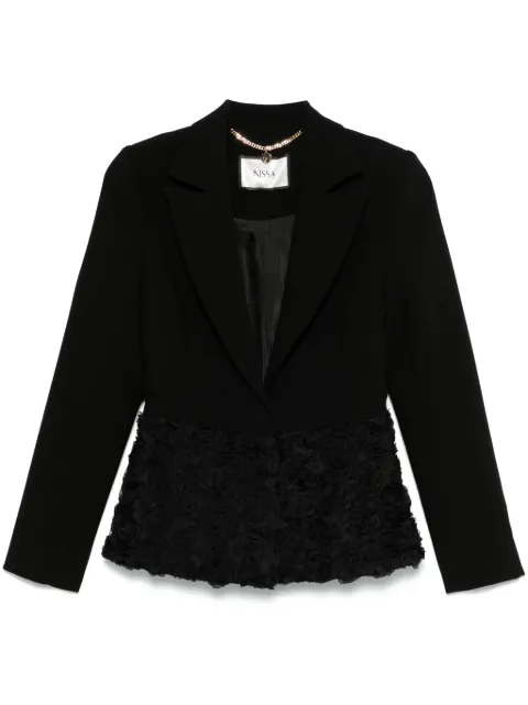 NISSA flower-appliqué blazer Black S15411