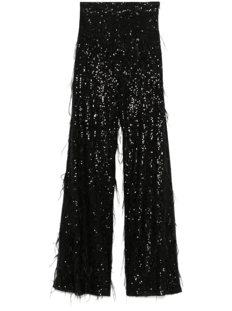 NISSA sequin-embellished trousers Black PS15996