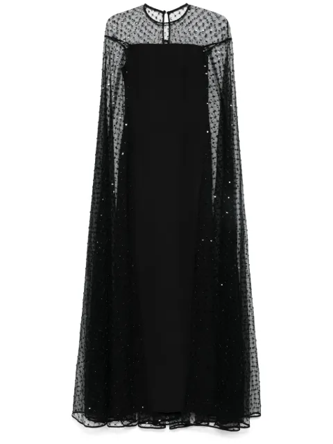 NISSA sequined cape maxi dress Black RS15875