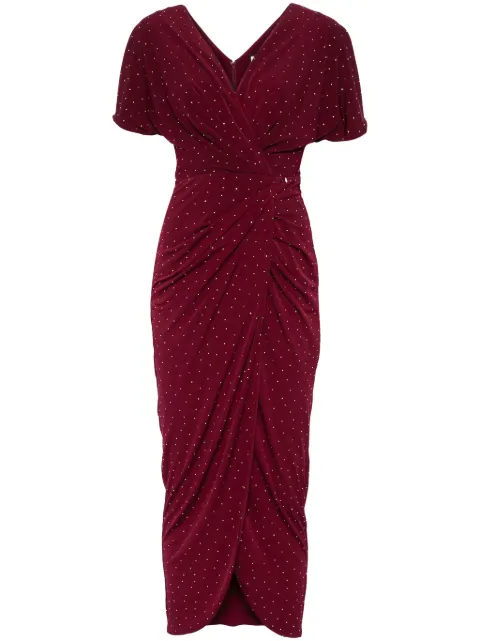 NISSA crystal-embellished maxi dress Red RS15946