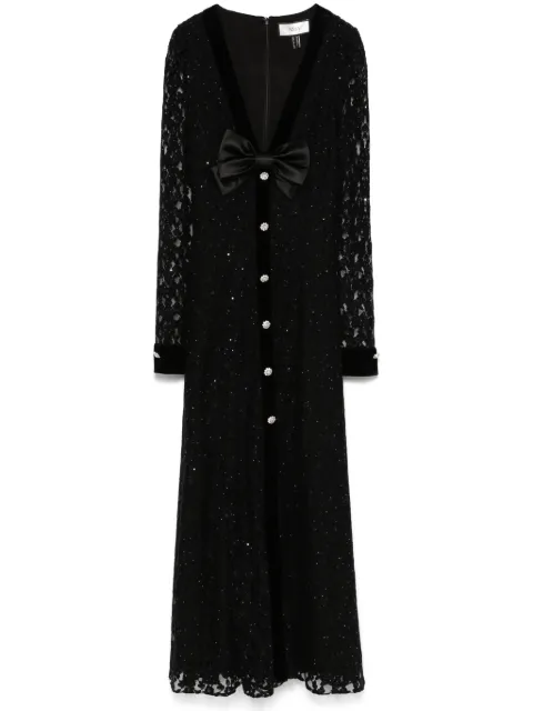 NISSA crystal-embellished lace midi dress Black RS15882