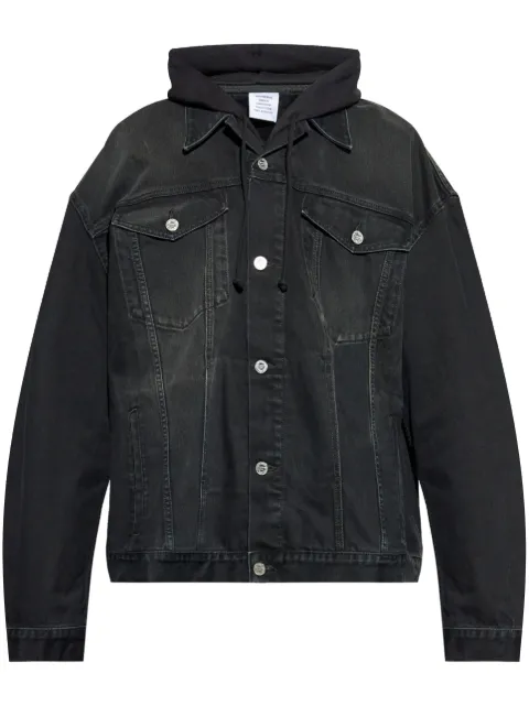 VETEMENTS hooded denim jacket Black UA66JA500B