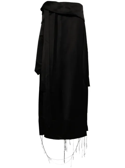 Sankuanz raw edge skirt Black S24AWFSK0110BK2