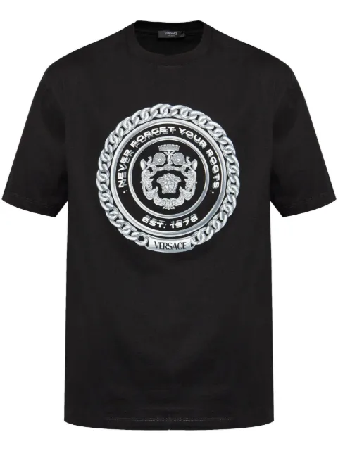 Versace Chain Crest T-shirt Black 10133021A13402