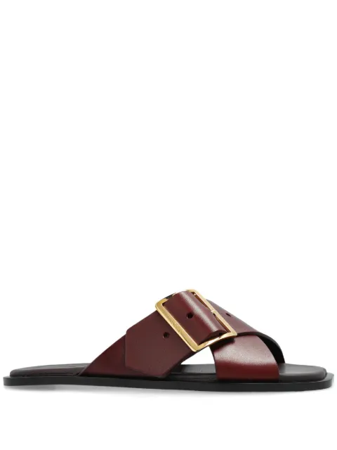 LOEWE Petal Belt slides Brown LWW1465X03