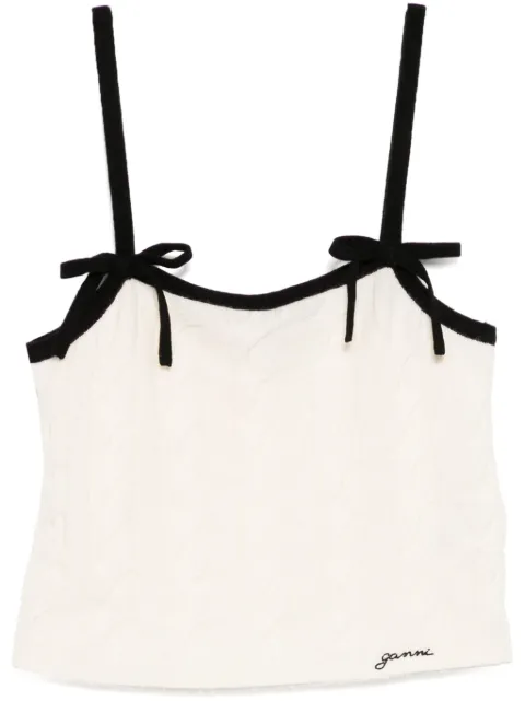 GANNI bow detailing vest White K2416