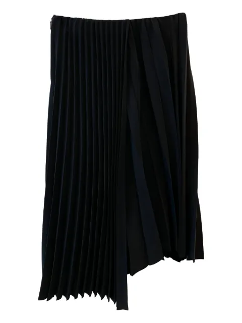 Saint Laurent pleated-construction asymmetric skirt Black 758760Y5H68