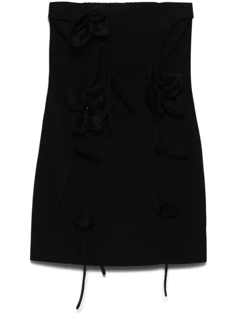 ROTATE BIRGER CHRISTENSEN rose-appliqué tube mini dress Black 113590100