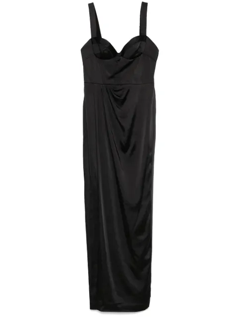 Marchesa Notte satin bustier gown Black N76G3788