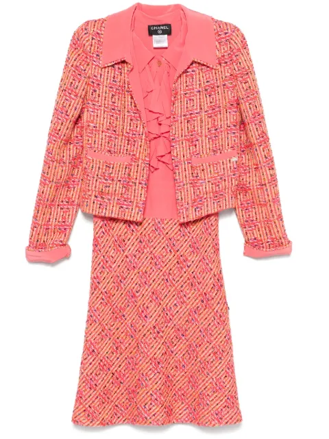 CHANEL Pre-Owned 2001 tweed dress set Pink CHA4300HM
