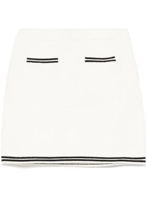 Self-Portrait bow-jacquard mini skirt Neutrals RS25111SKC