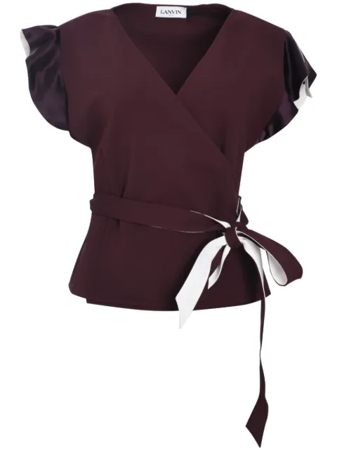 Lanvin wrap blouse Red RWTO01385963A24