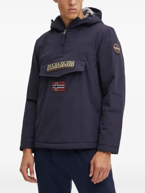 Napapijri logo-patch hooded jacket Blue NP0A4GM