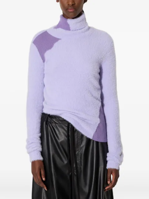MM6 Maison Margiela roll-neck panelled sweater Purple S62HA0088M13073
