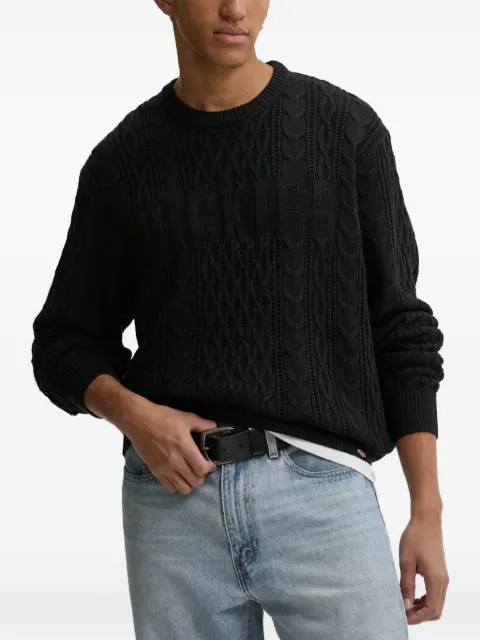 DICKIES cable-knit crew-neck sweater Black DK0A8647