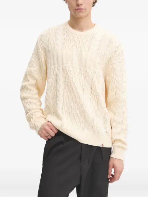 DICKIES cable-knit crew-neck sweater White DK0A8647