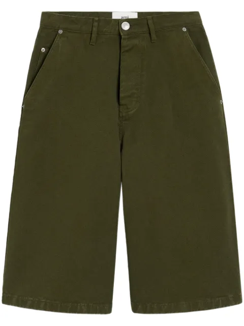 AMI Paris wide-leg Bermuda shorts Green E25HSO503DE0034