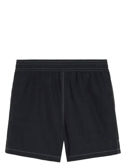 AMI Paris Ami de Coeur contrast-stitching swim shorts Black E25HBW006PA0027