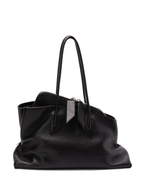 The Attico medium La Passeggiata grain-effect tote bag Black 250WAH00054LBT117AA